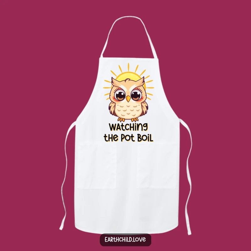 Funny Kawaii Owl Sun Apron - Curious Kitchen Wear for Observant Cooks