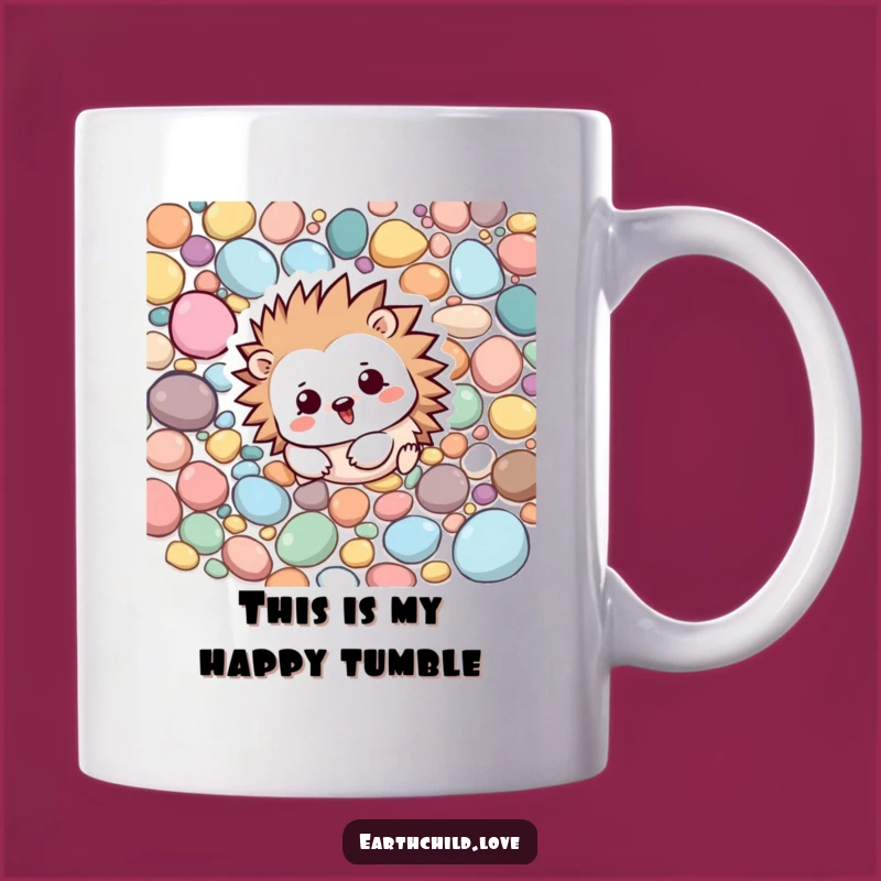 Funny Kawaii Hedgehog Mug Gift - Playful Rolling Pebble Lover Coffee Cup
