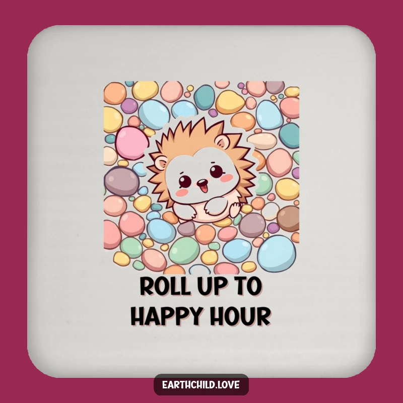 Funny Kawaii Hedgehog Drink Coaster - Playful Pebble Protection for Tables