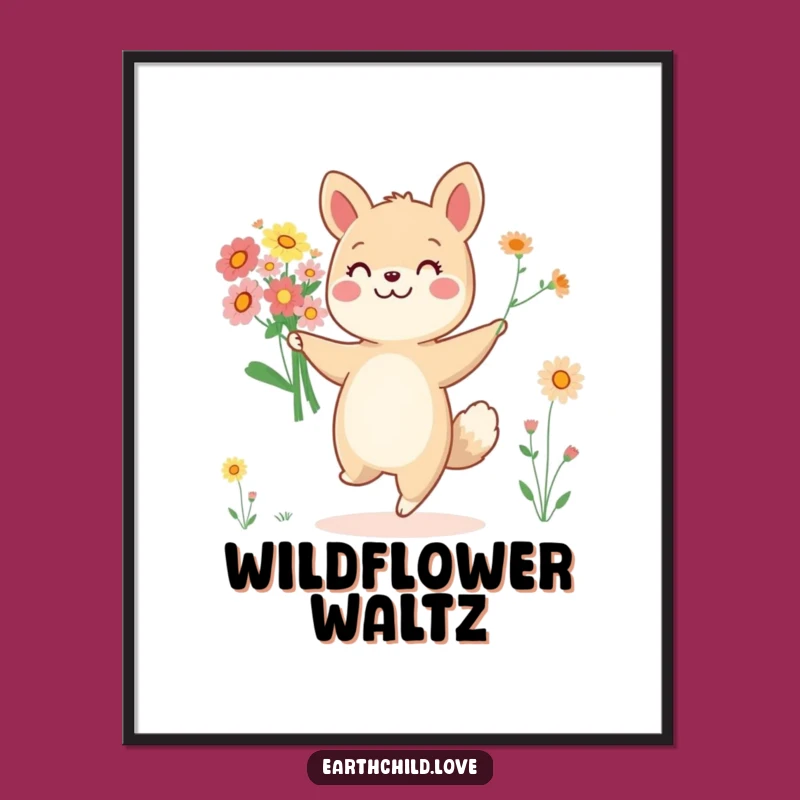 Funny Animal Dancer Poster: Cheerful Wall Art, Hilarious Floral Gift