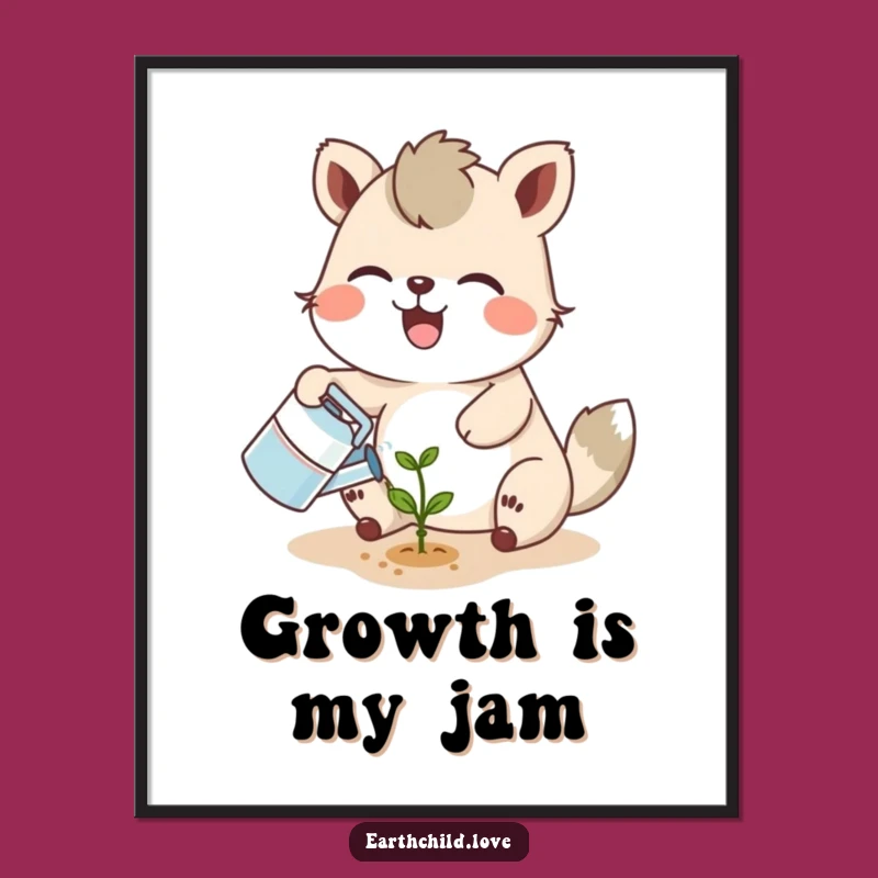 Funny Animal Gardener Poster: Charming Wall Art, Hilarious Plant Lover Gift