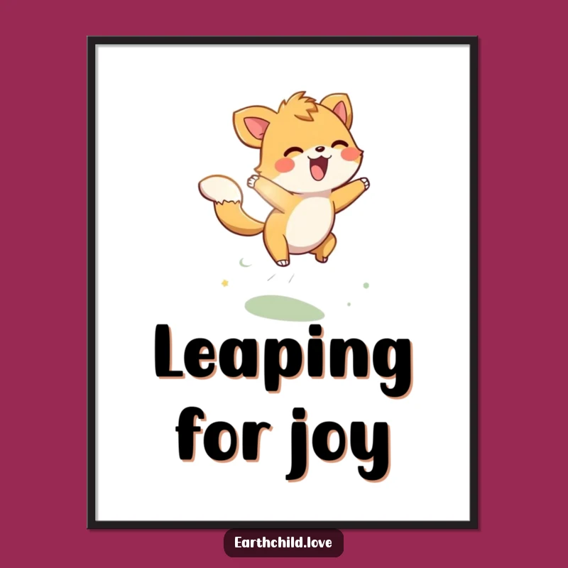 Funny Animal Sunbeam Leaper Poster: Energetic Wall Art, Hilarious Gift