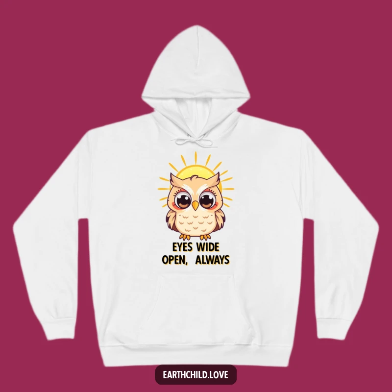 Funny Kawaii Owl Sun Hoodie - Cozy Sweatshirt for Curious Stargazers