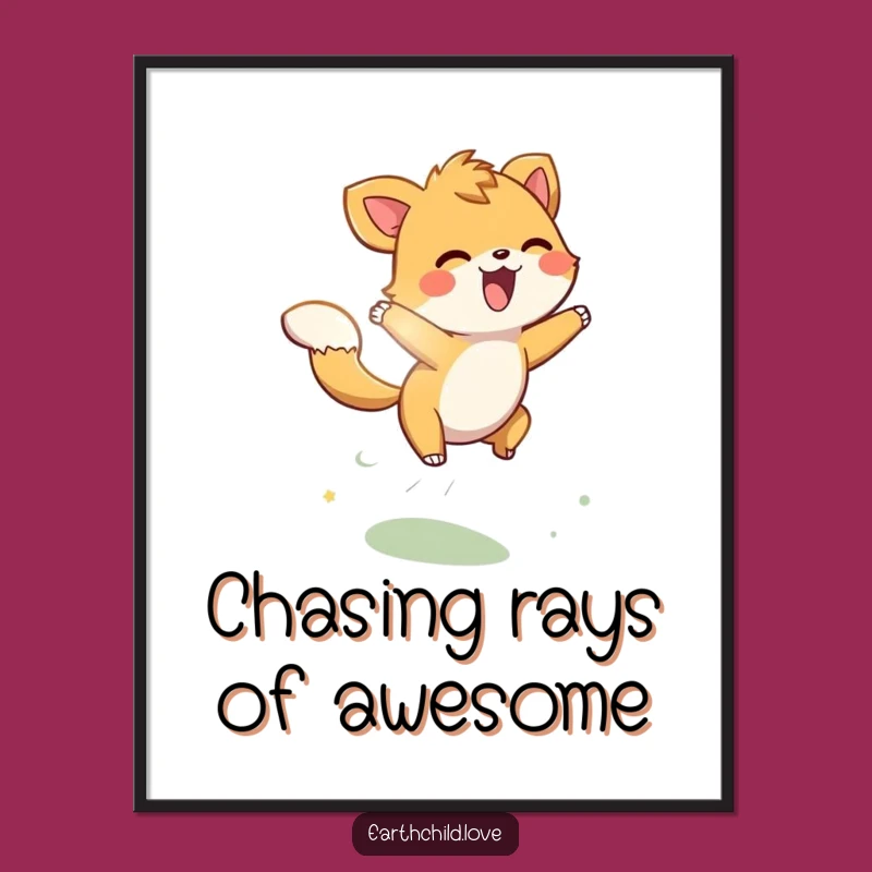 Funny Free Printable Wall Art: Sunbeam Leaping Animal - Downloadable DIY Gift Decor!