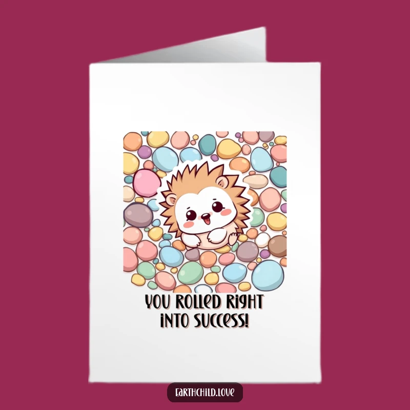 Free Printable Kawaii Hedgehog Congrats Card - Funny Downloadable Playful Gift