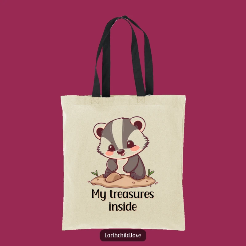 Funny Kawaii Tote Bag: Enthusiastic Badger Digger for Everyday, Funny Use